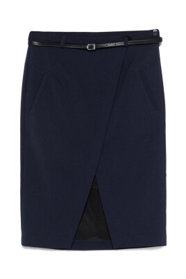 navy-blue-front-slit-skirt