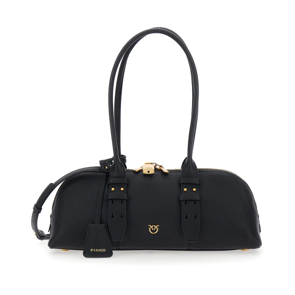 Pinko Shoulder Bags, Female, One Size, Bowling Horizontal Black