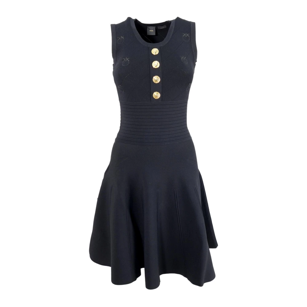 Pinko Women's Black Abit Jacquard Piquet Shirt Dress