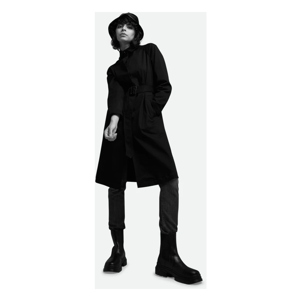 Twinset Klassieke Trenchcoat Zwart Black Dames