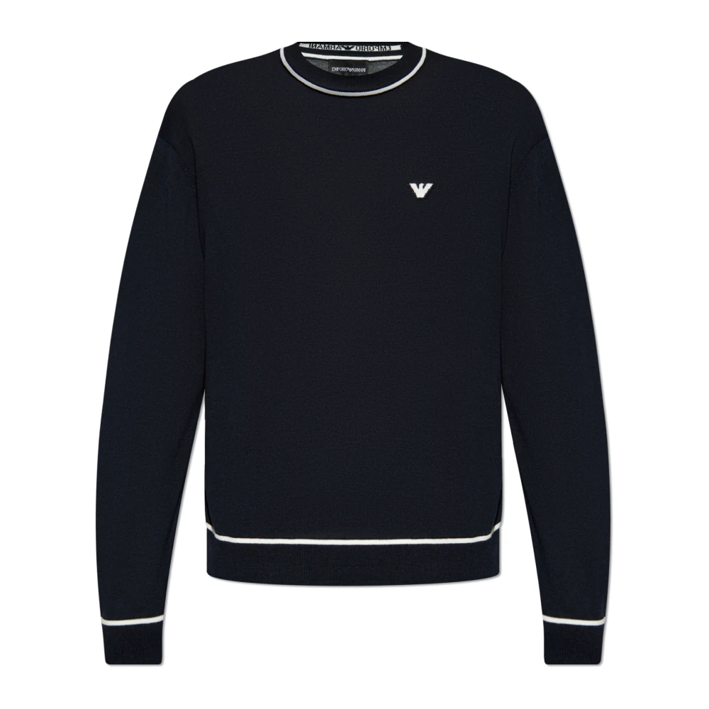 Emporio Armani Tröja med logotyp Black, Herr