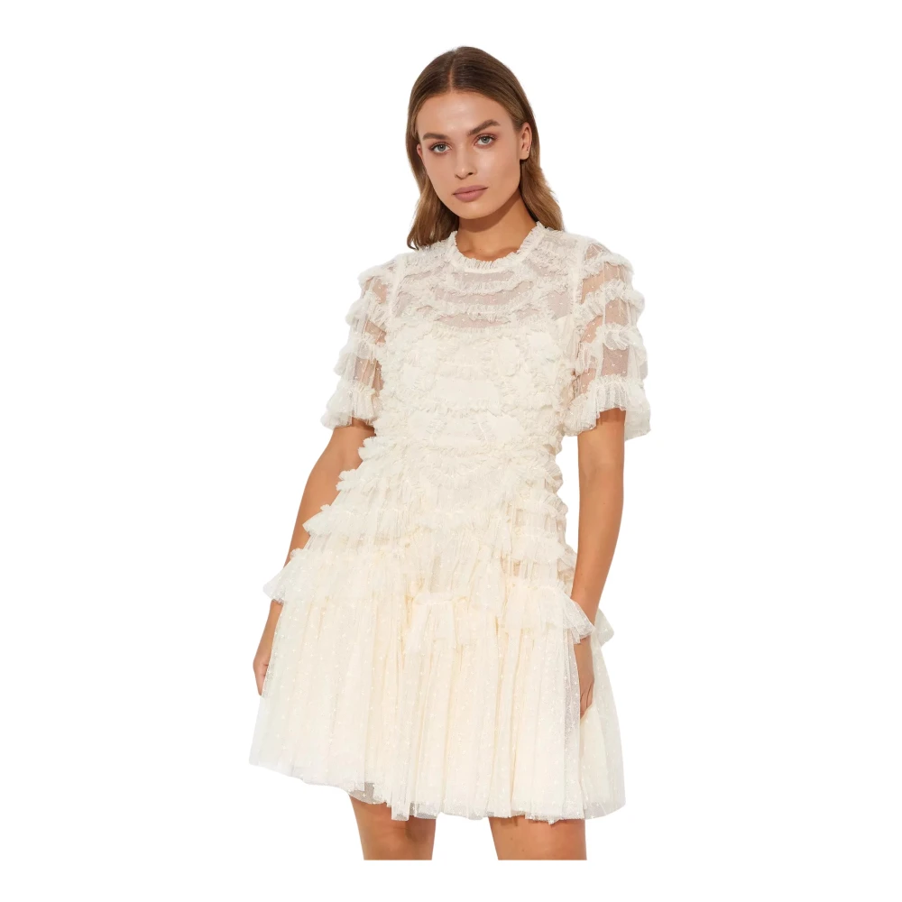 Needle & Thread Beige Mini Marilla Jurk Beige Dames
