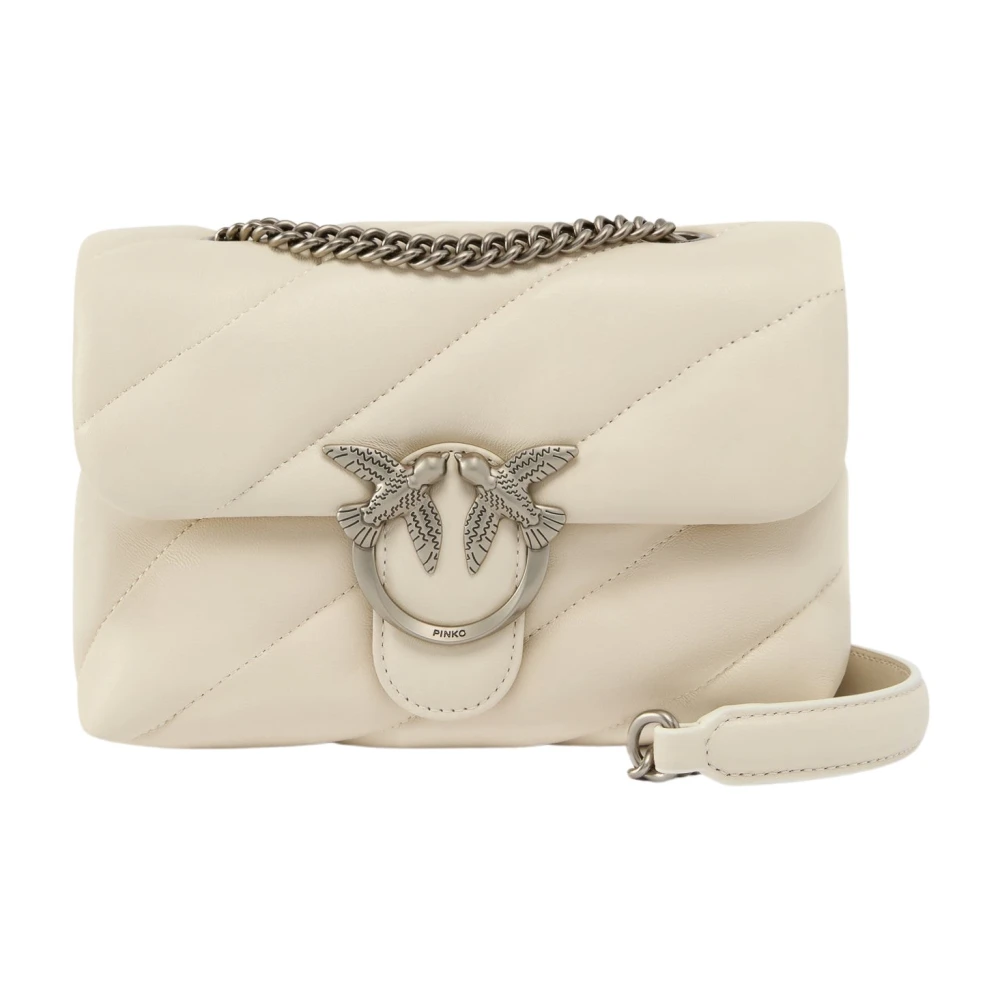 Pinko Women's White Love Puff Mini Cl Sheep Nappa - Shoulder Bags - One Size - Bags