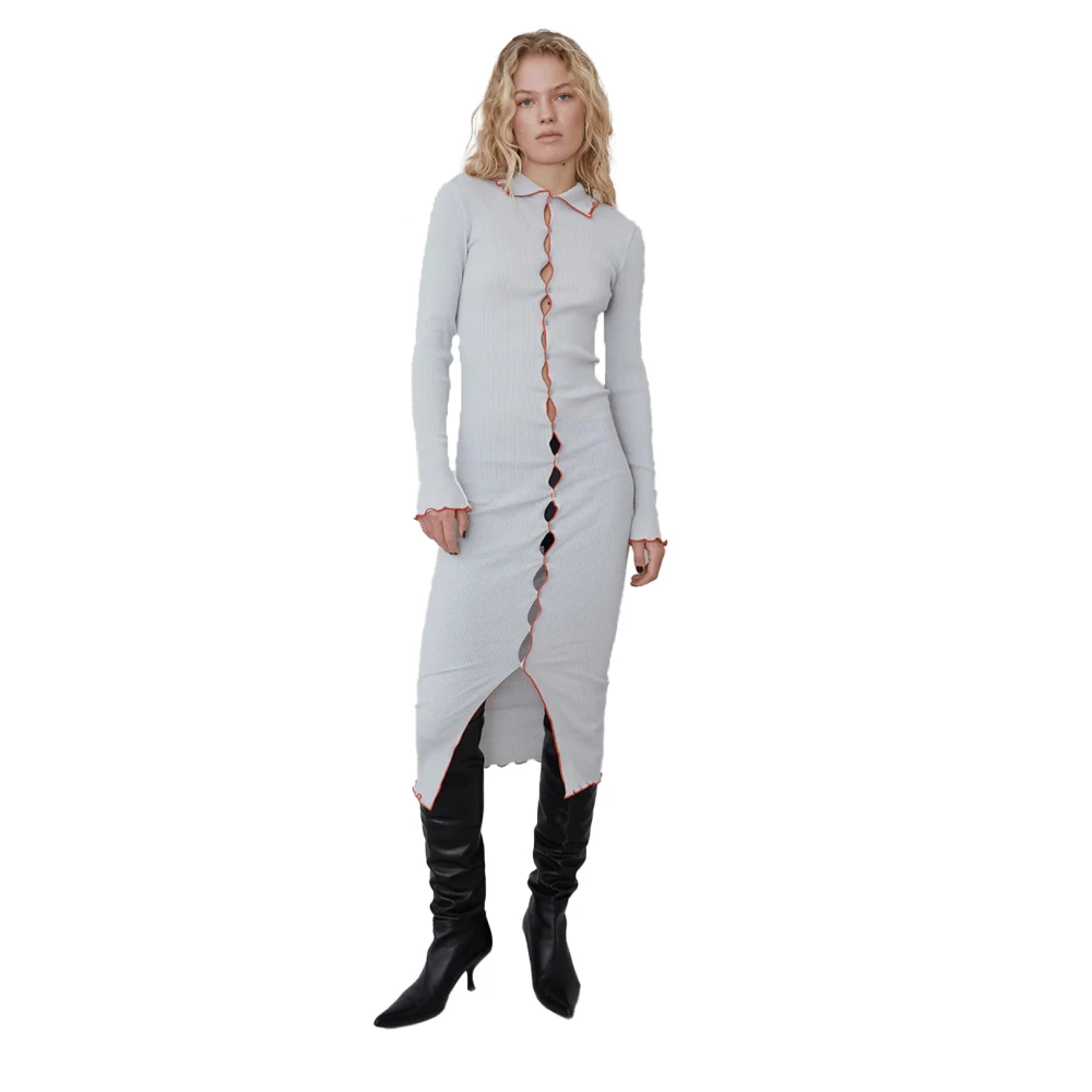 Opéra Sport Katoenen Naadloze Jurk Elegante Sportieve Stijl Gray Dames