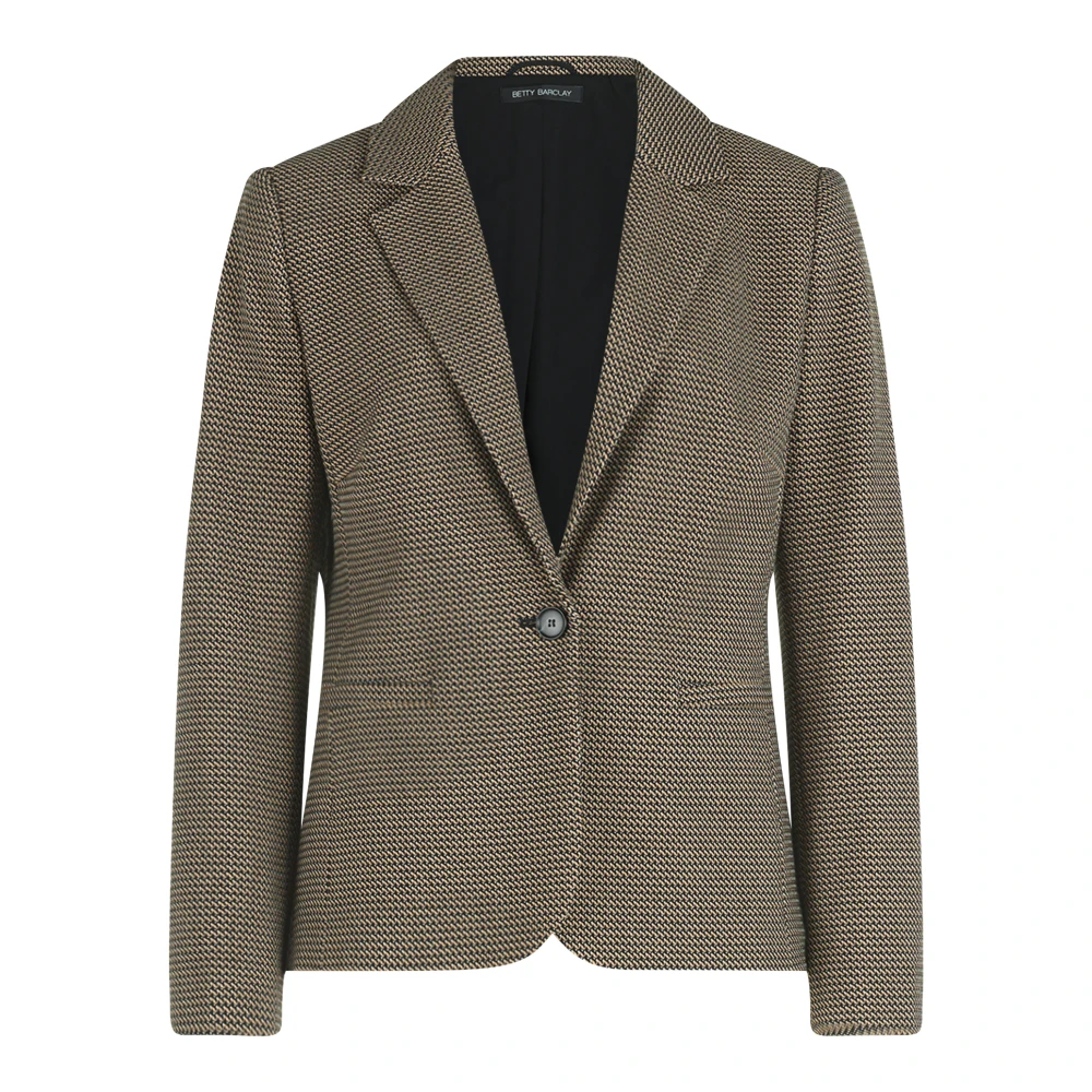 Betty Barclay Geblokte wollen blazer met zakken Gray Dames