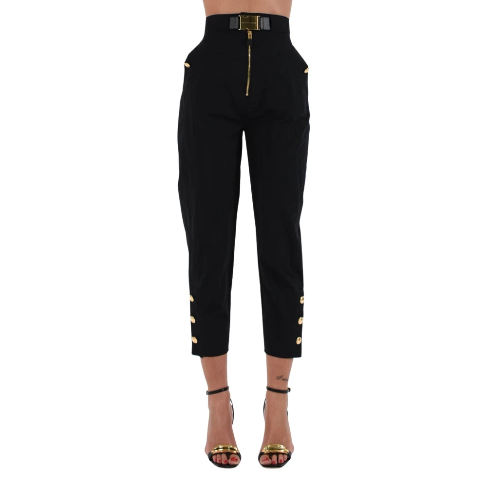 Elisabetta Franchi Technische zeilbroek met riem Black Dames