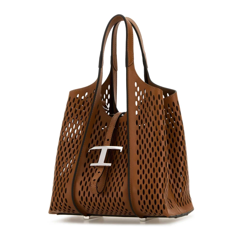 TOD'S Karamel leren mini tijdloze handtas Brown Dames
