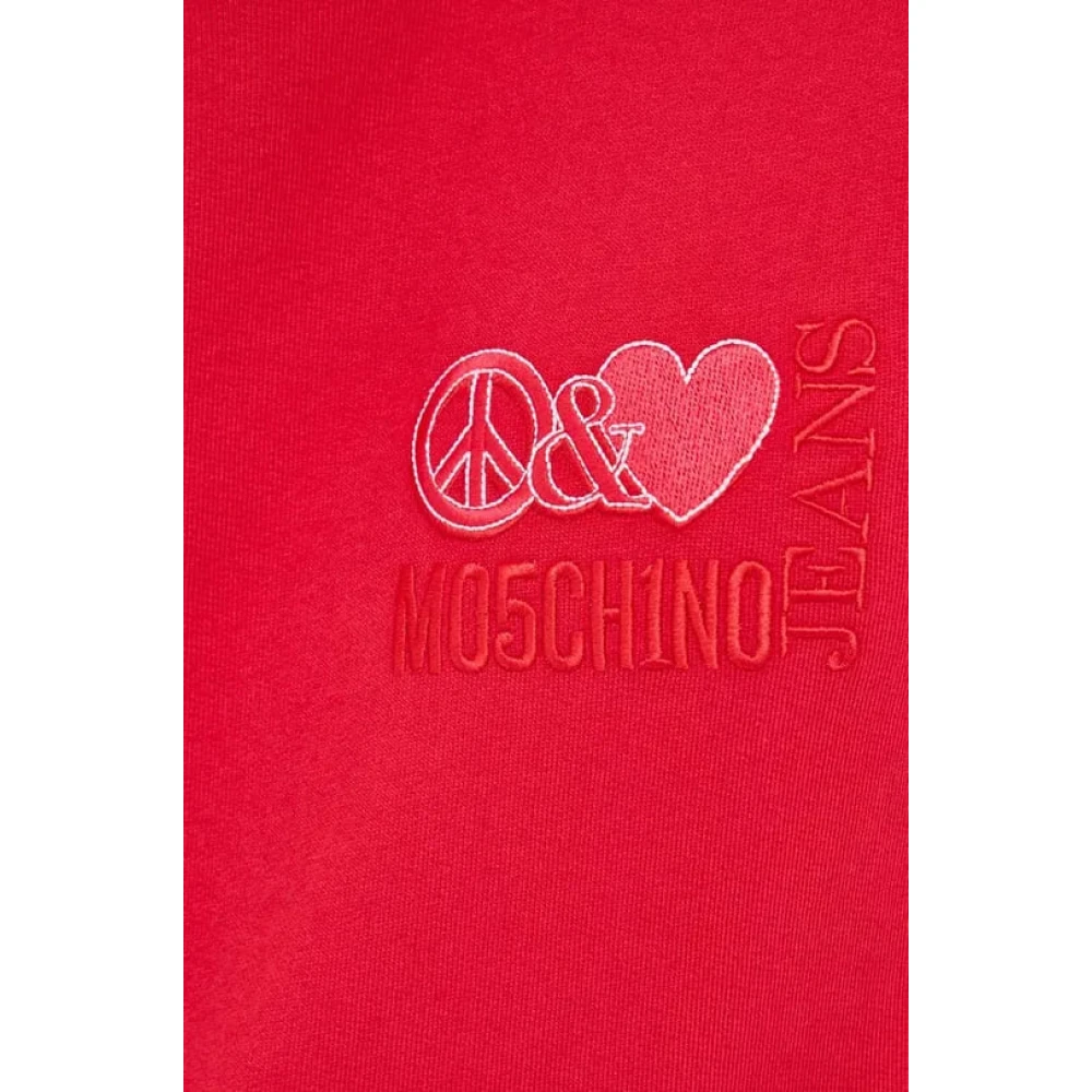 Moschino Rode Sweatshirt met Logo Applicatie Red Dames