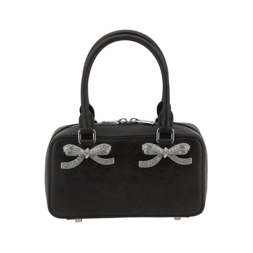 Self Portrait Zwarte Distressed Handtas met Strass Kwasten Black Dames