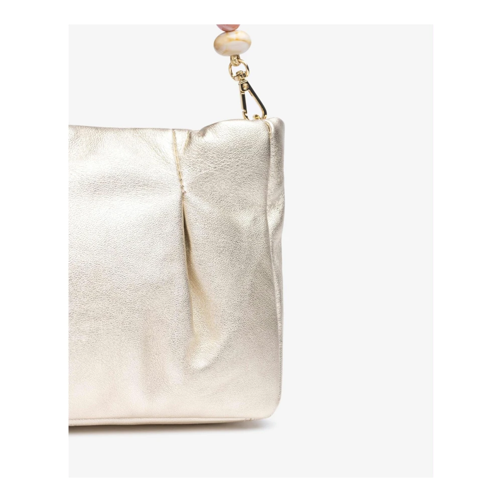 Unisa Kleine handtas van metallic leer met gekleurde handvatten en afneembare schouderband Gray Dames