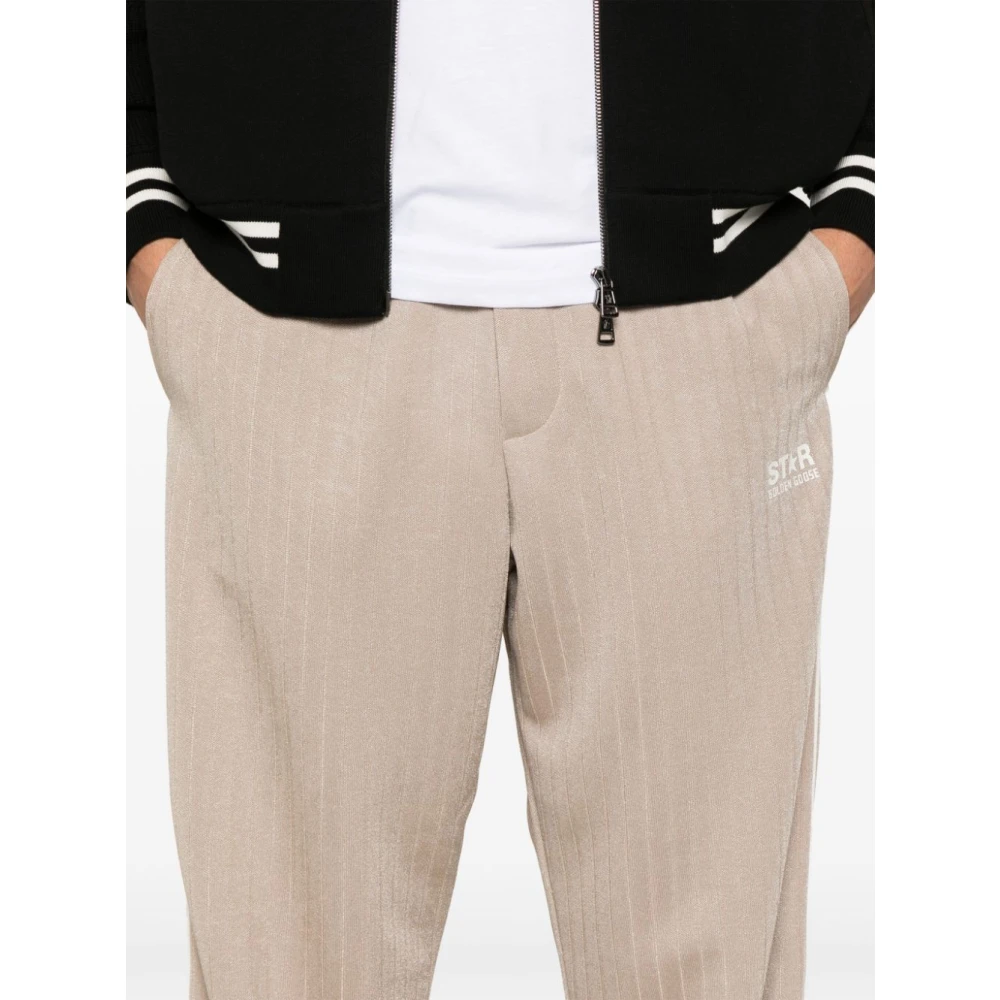 Golden Goose Beige Broek met Voorlogo Beige Heren