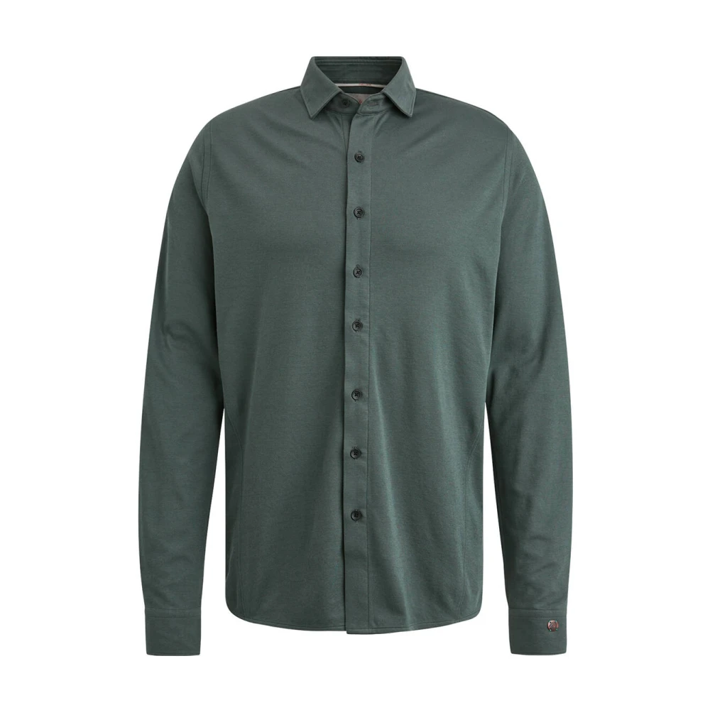 CAST IRON Heren Overhemden Long Sleeve Shirt Cf Tec Tone Interlock Jersey Groen