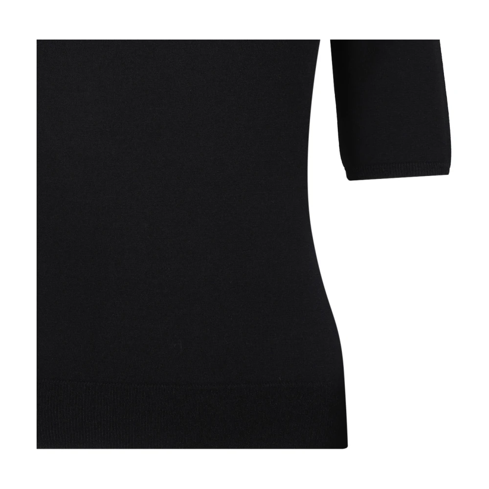 alexander mcqueen Zwarte Vierkante Hals Top Medium Mouwen Black Dames