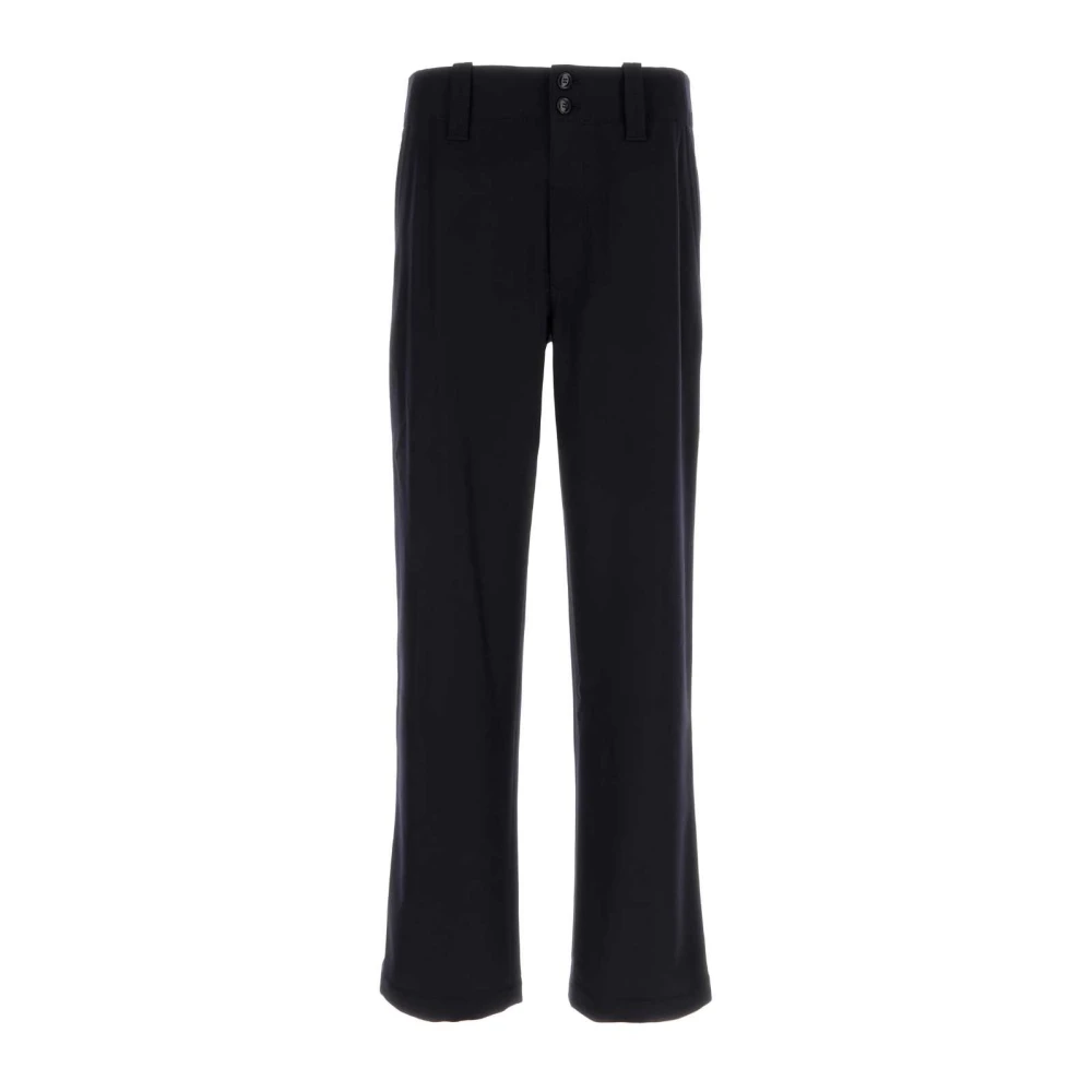 Giorgio Armani Midnight Blue Wool Pants Blue Heren