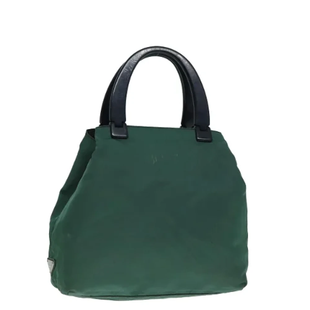 Prada Vintage Pre-owned Nylon handbags Green Dames