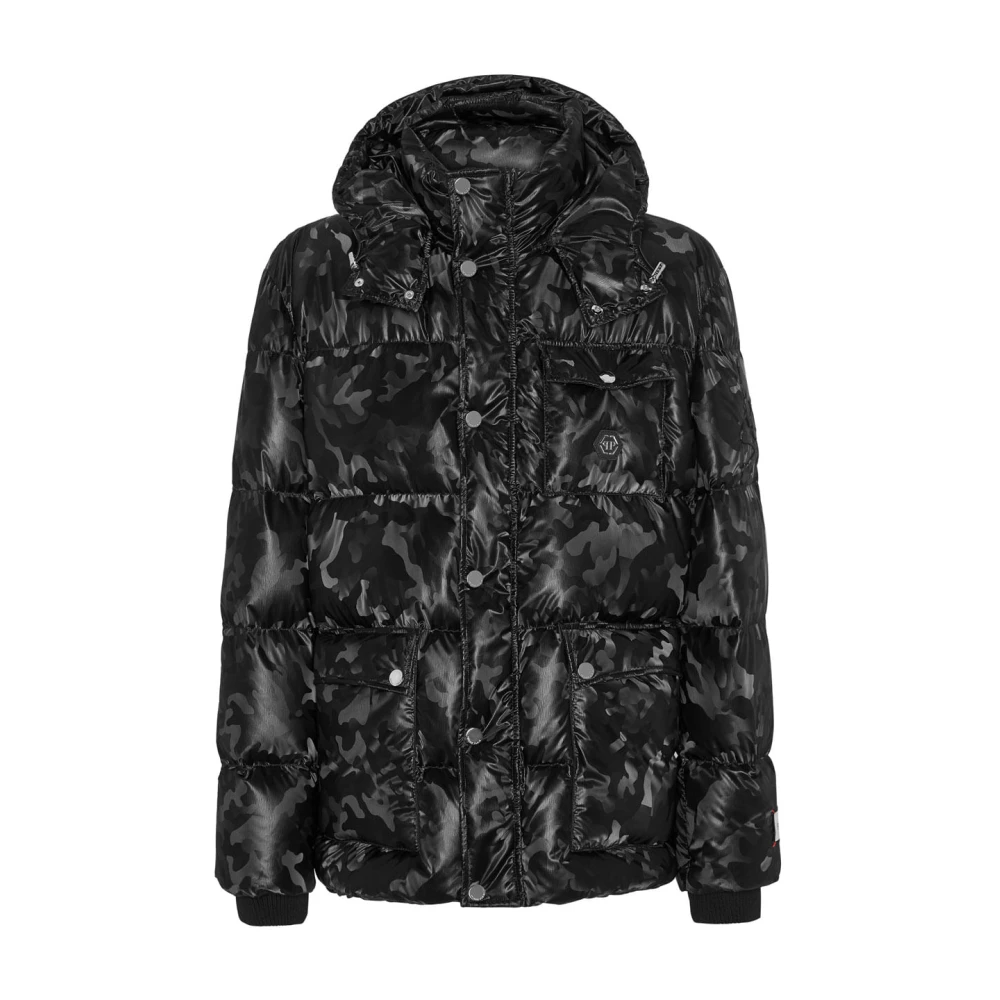 Philipp Plein Stijlvolle jas met uniek ontwerp Black Heren