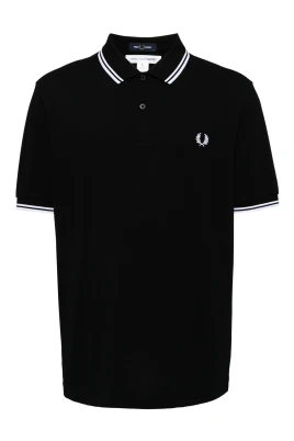 Svart bomulls-T-shirt med logotryck