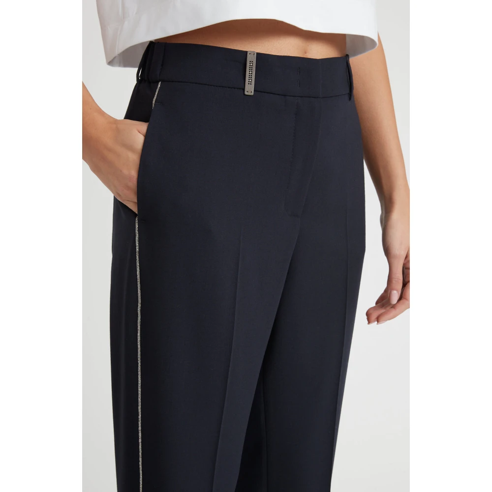 PESERICO Technische wollen sigarettenbroek Blue Dames