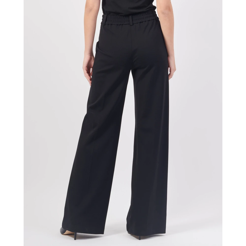 PATRIZIA PEPE Zwarte Broek met Palazzo Pasvorm Black Dames