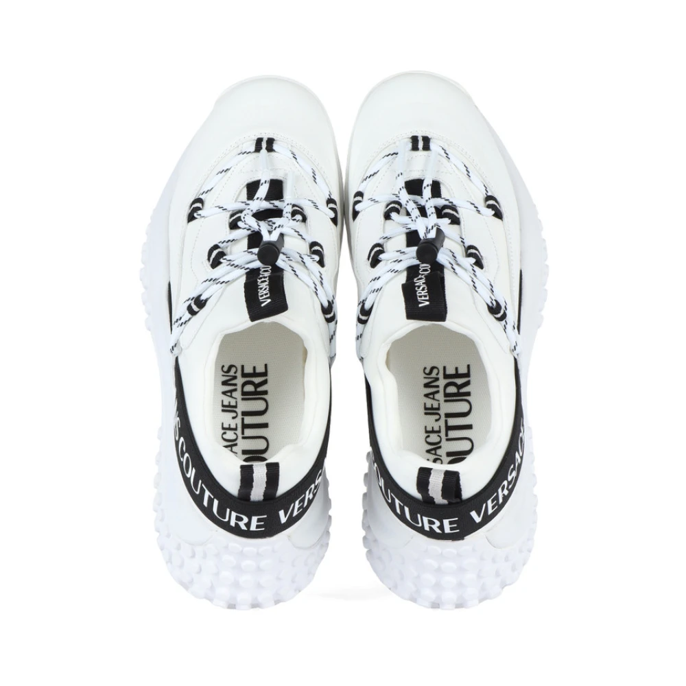 Versace Jeans Couture Sneakers met logo in neopreen en eco-leer White Heren