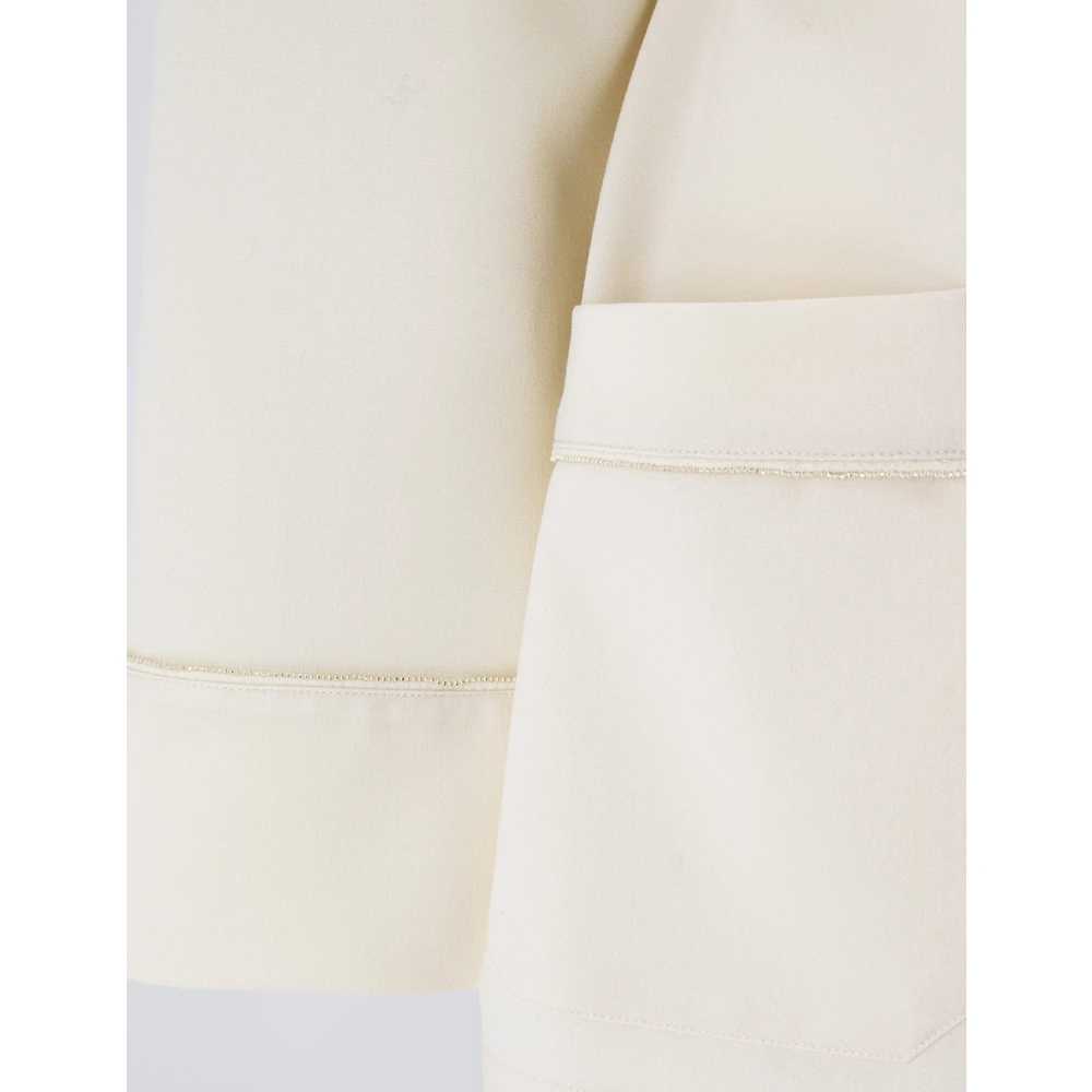 Fabiana Filippi Elegante Pyjama-Style Jacket met Piping Detail White Dames