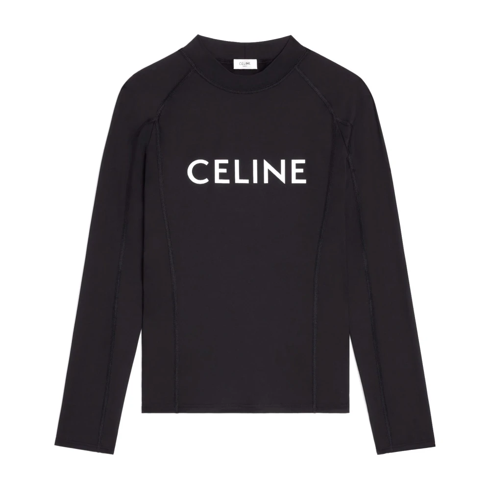 Celine Zwarte Surf Logo T-shirt Black Heren