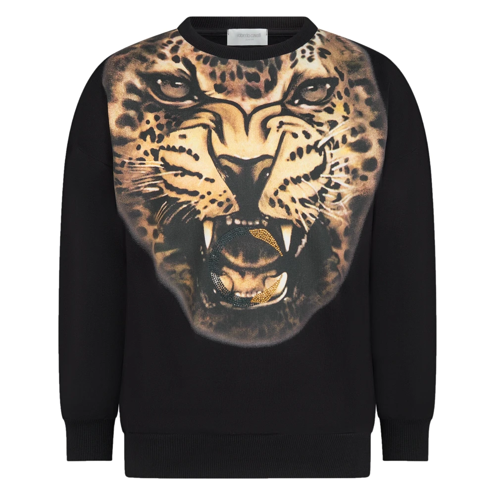 Roberto Cavalli Girls Black Kids Sweatshirts, 10 Y, Chic Sweat Top