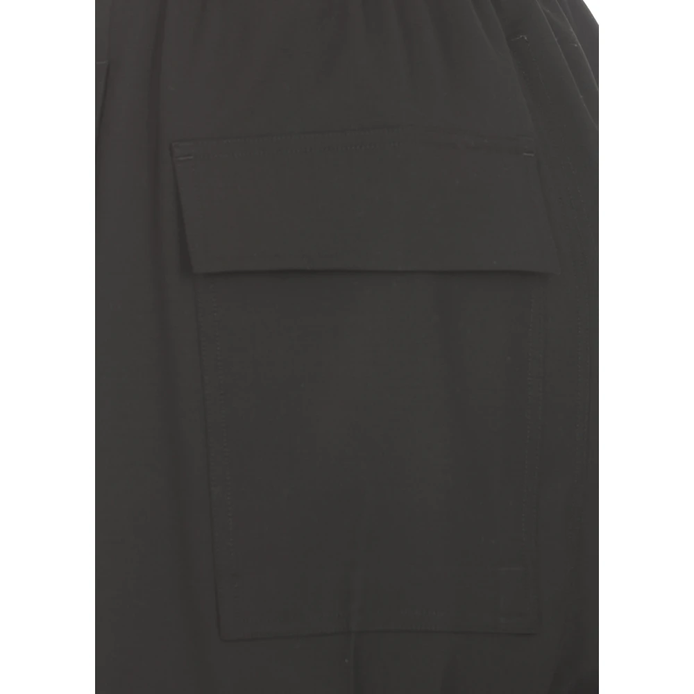Rick Owens Zwarte broek met elastische taille en zakken Black Dames