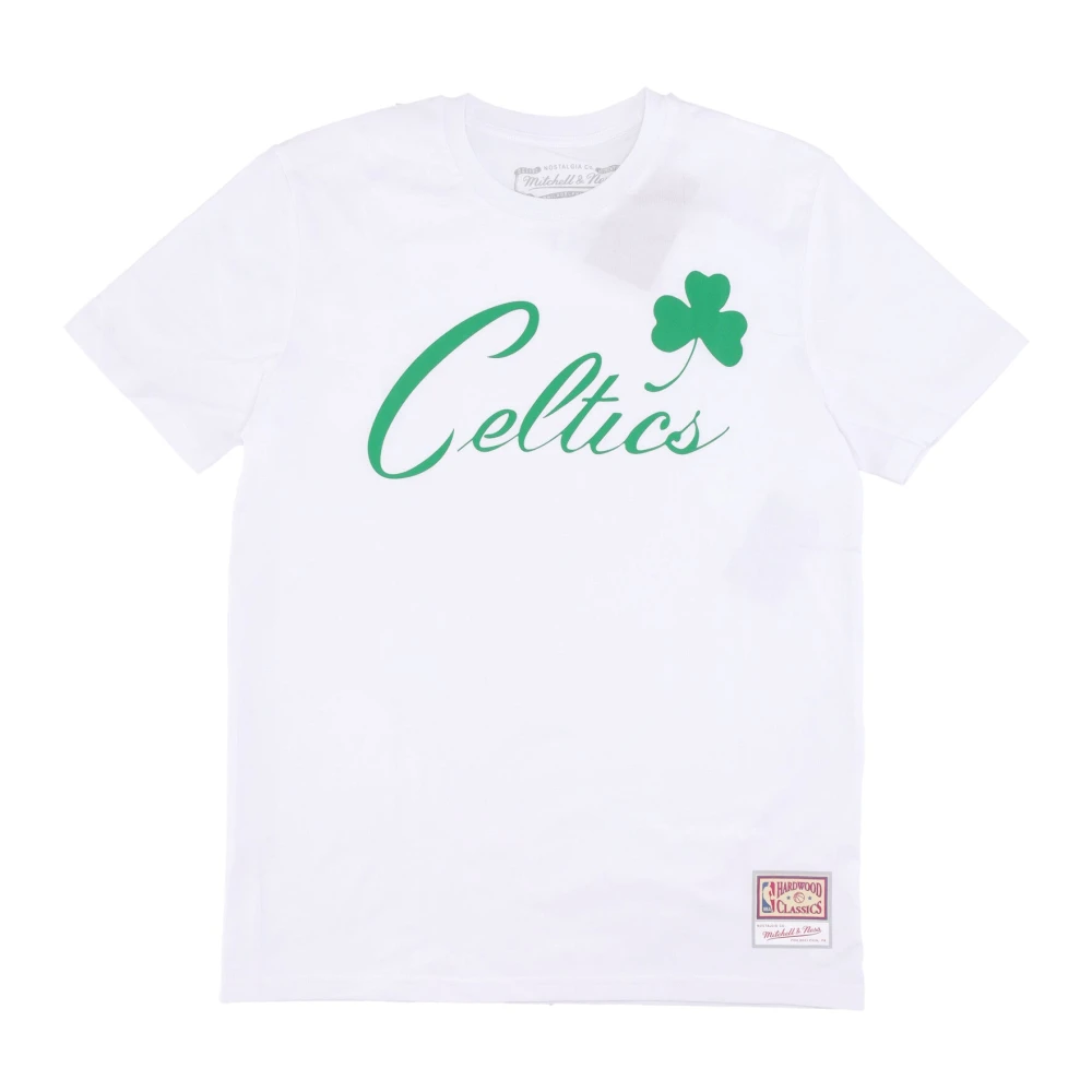 Mitchell & Ness Boston Celtics Logo Tee Wit White Heren