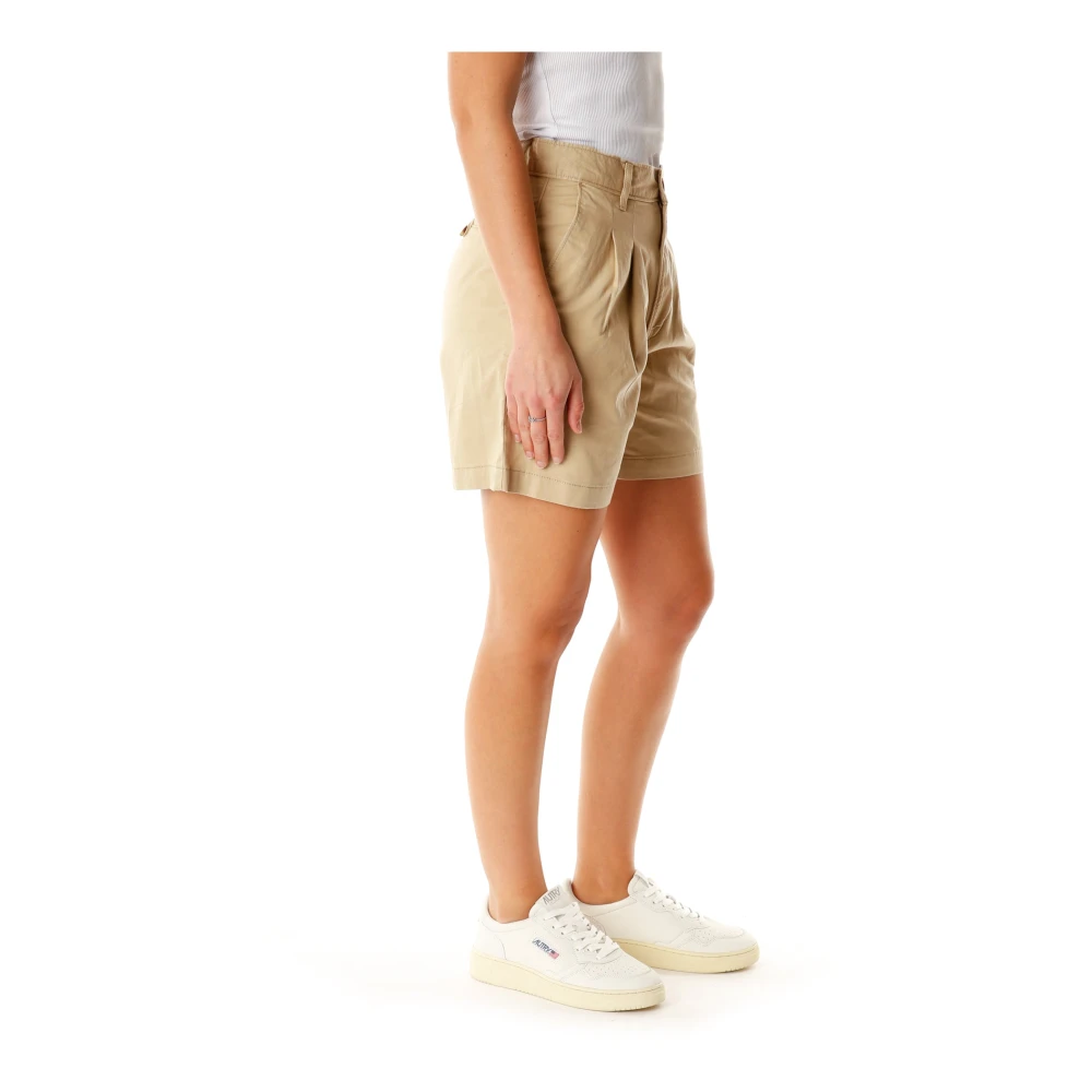 Levi's Geplooide Shorts Zomerstijl Beige Dames