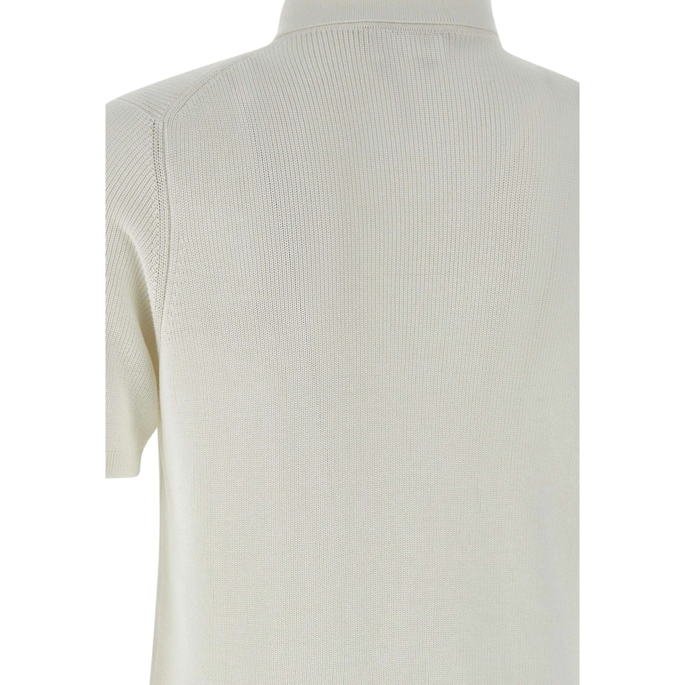 Filippo De Laurentiis Katoenen Crepe Poloshirt Wit White Heren