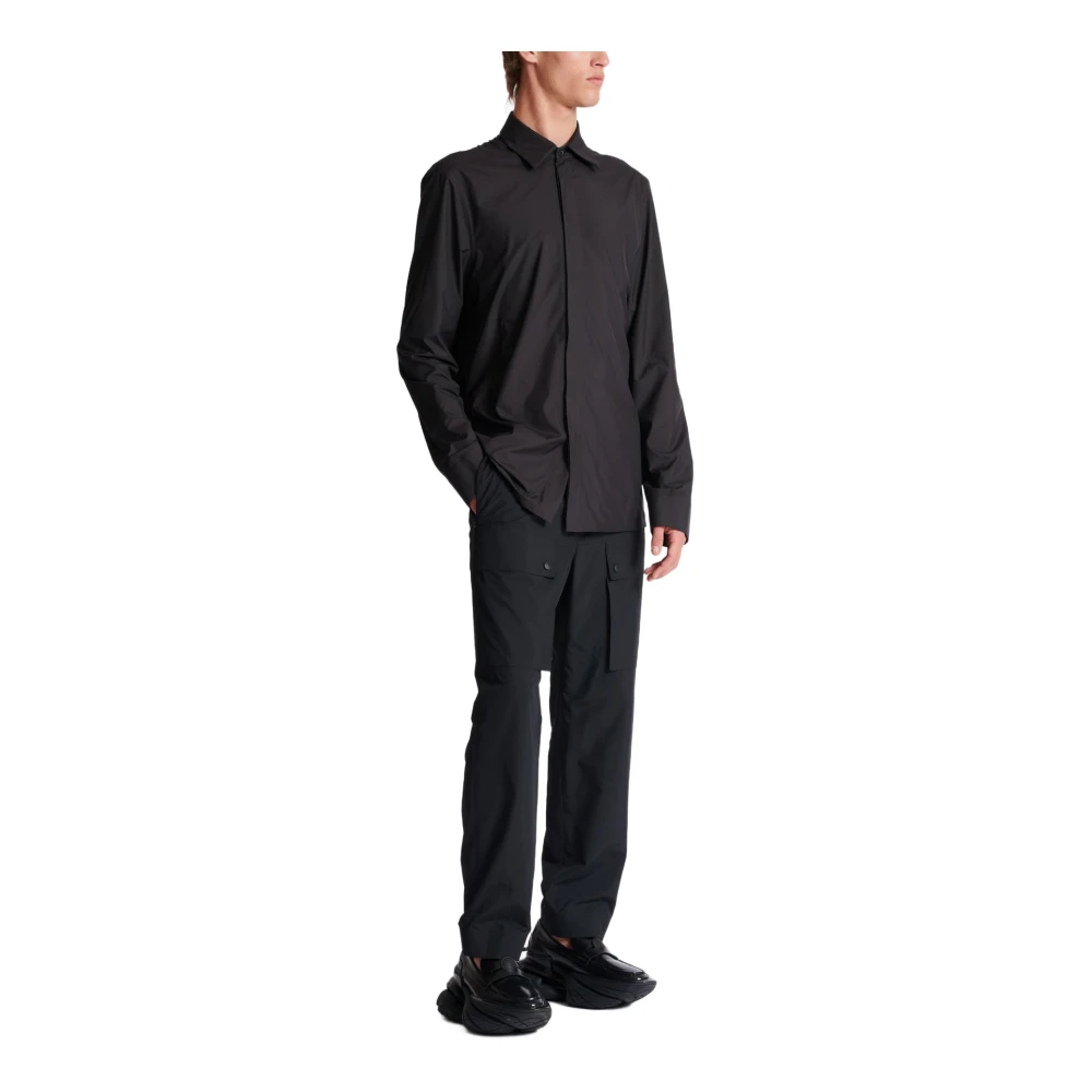 Balmain Nylon Overhemd Black Heren