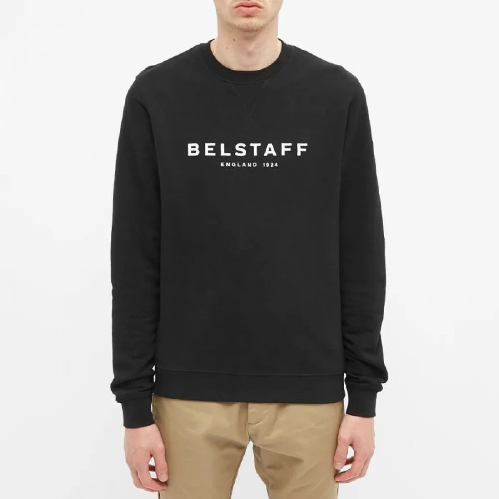 Belstaff Zwart-witte sweatshirt met uniek design Black Heren