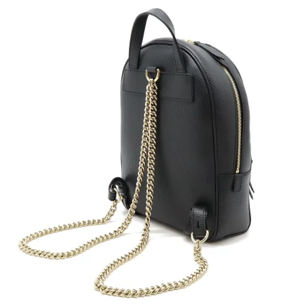 Gucci Vintage Pre-owned Leather backpacks Black Dames
