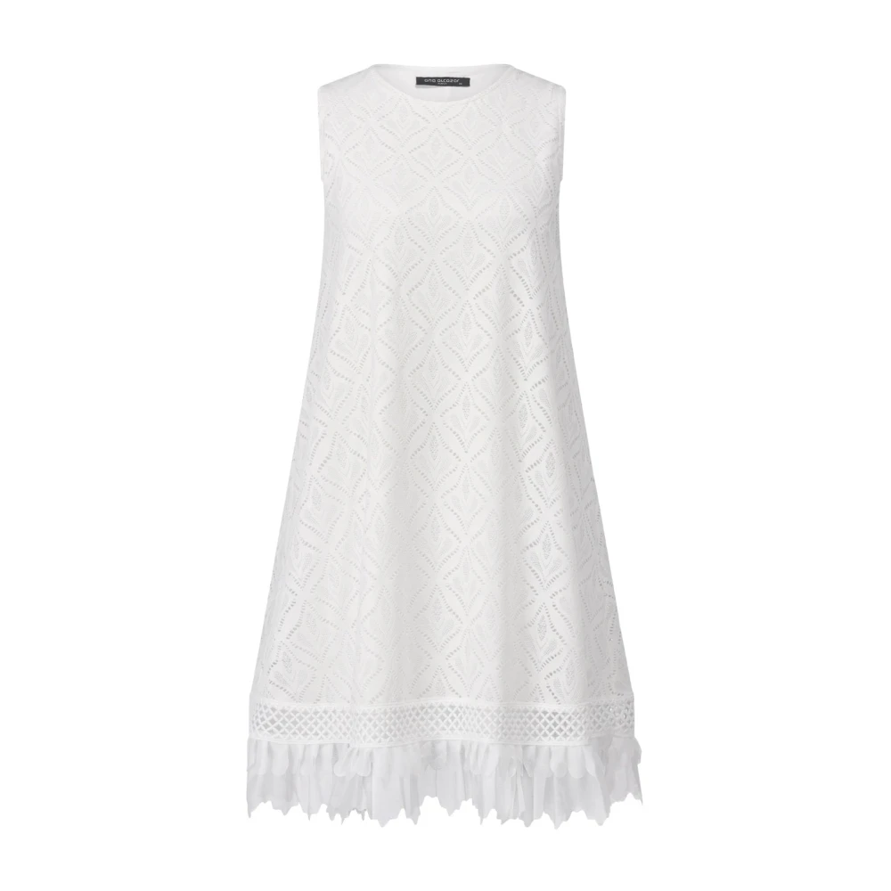 Ana Alcazar Kanten Minijurk met Bloemdetails White Dames