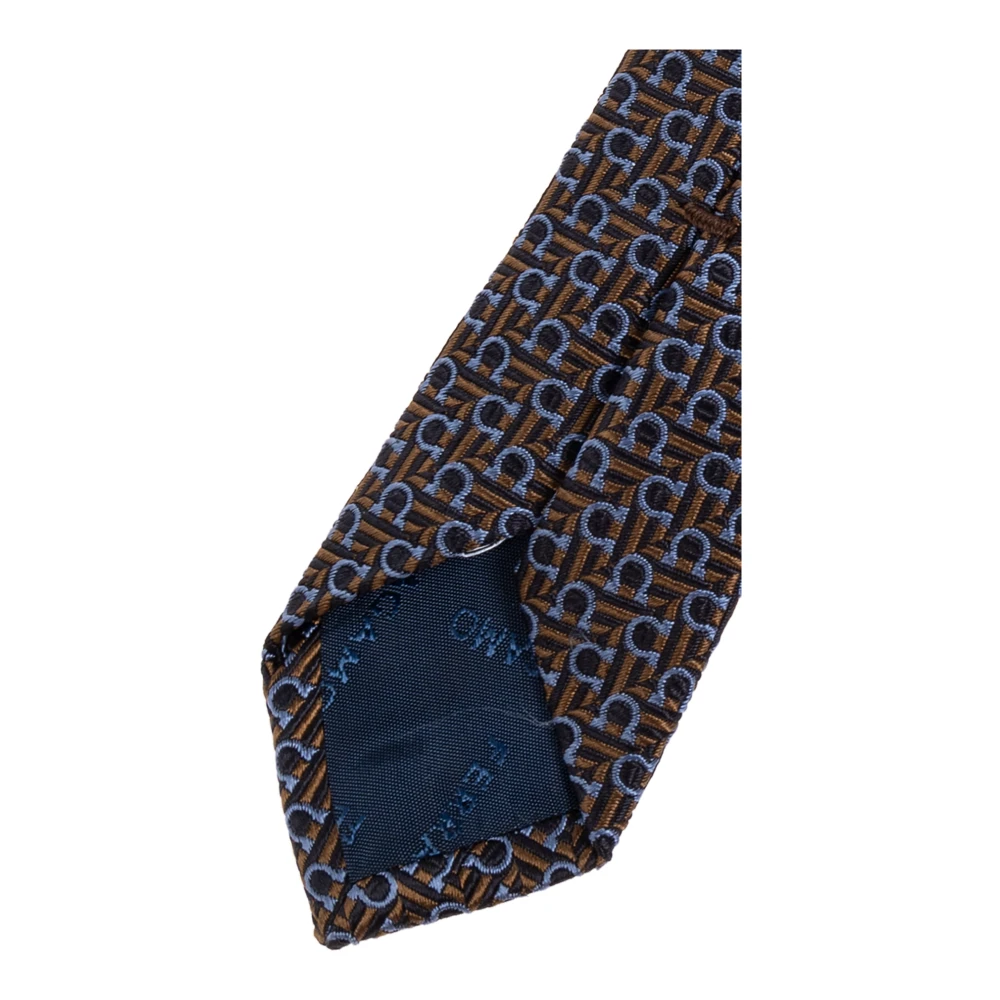Salvatore Ferragamo Zijden stropdas Blue Heren