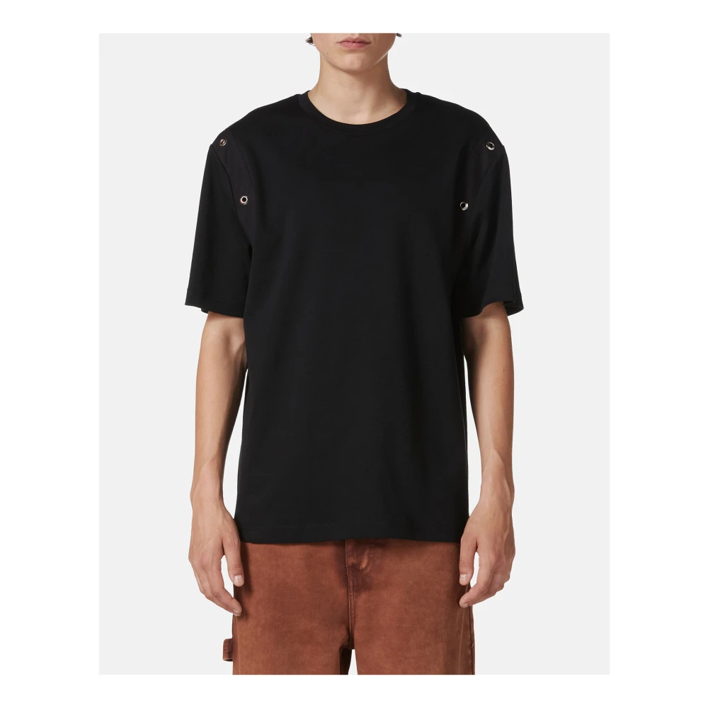 Iceberg Zwart regular fit T-shirt van interlock stof Black Heren