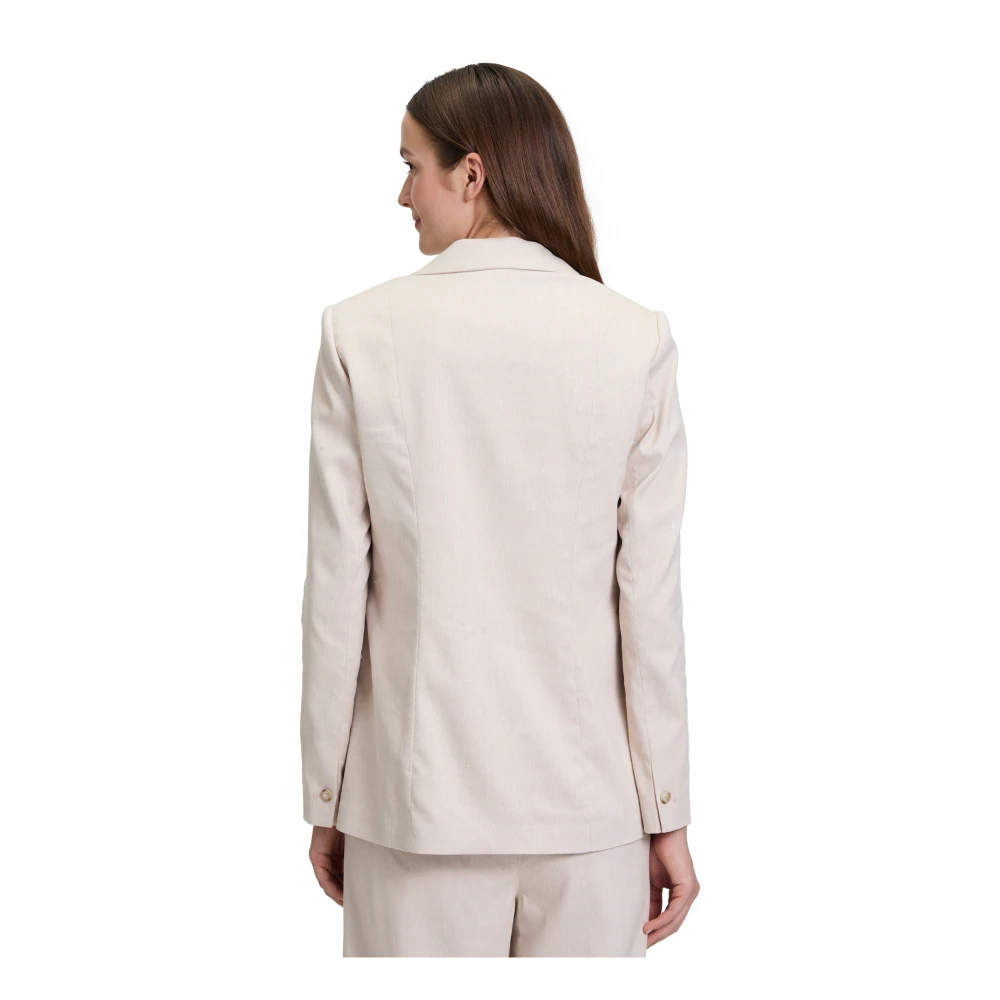 Betty & Co Zakelijke blazer met zakken Beige Dames