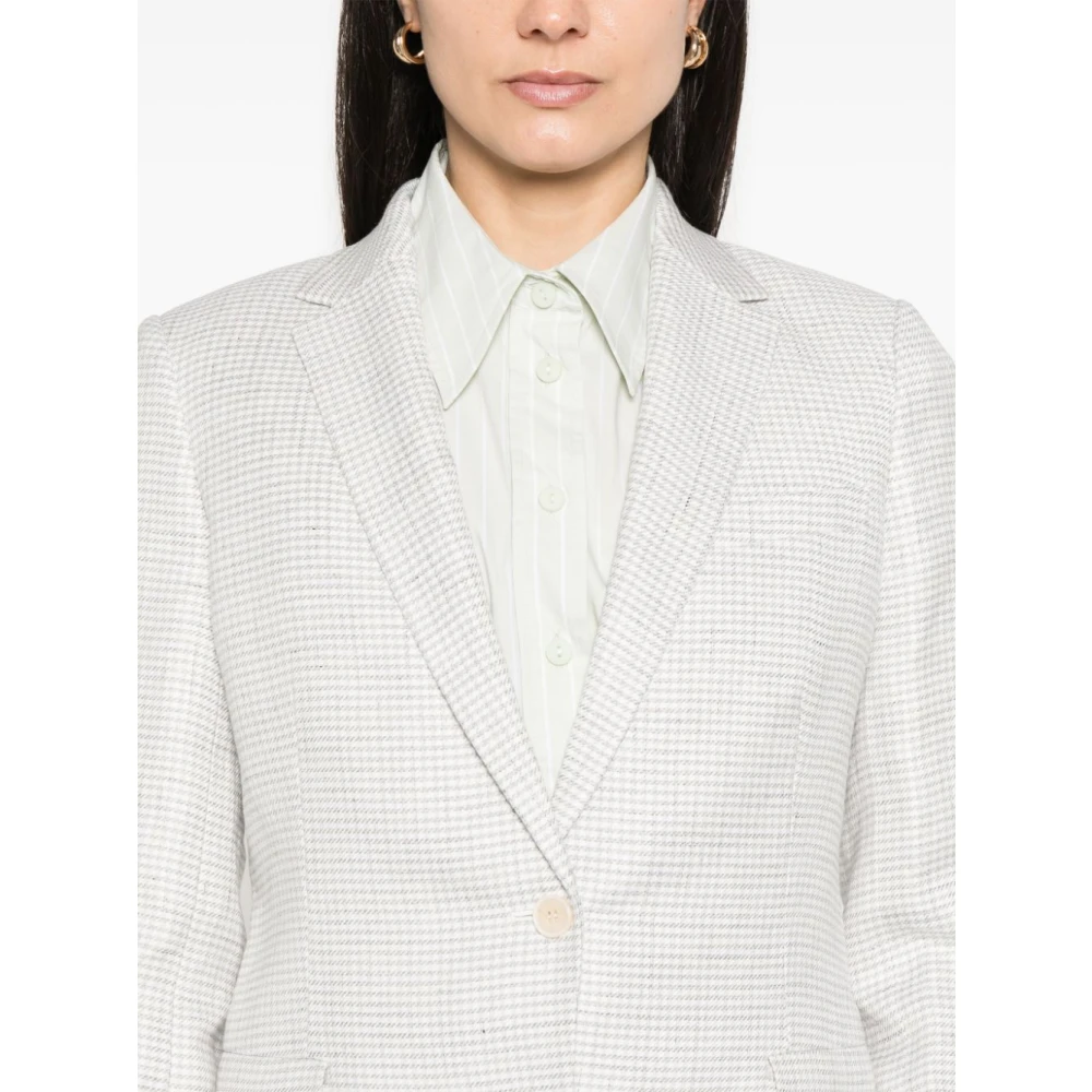 Theory Grijze Houndstooth Blazer met Zakken Gray Dames