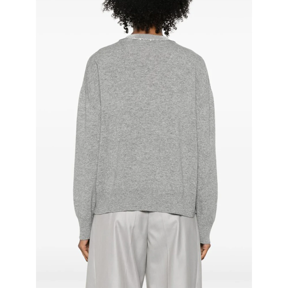 Fabiana Filippi Pailletdetail V-hals Woltrui Gray Dames