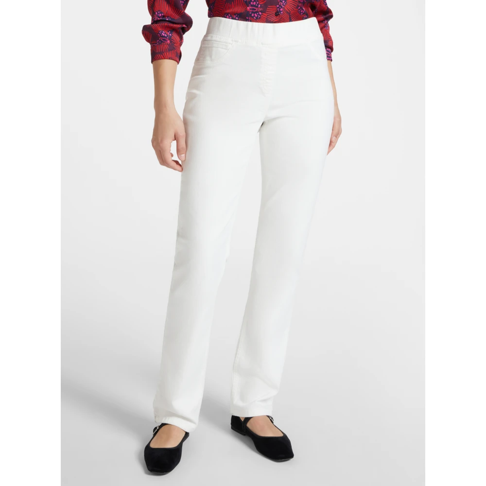 Elena Mirò Rechte Broek Pull-On Stijl White Dames