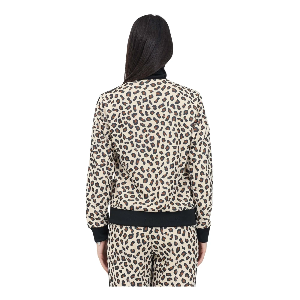 adidas Originals Leopard Firebird Zwarte Rits Sweater Black Dames