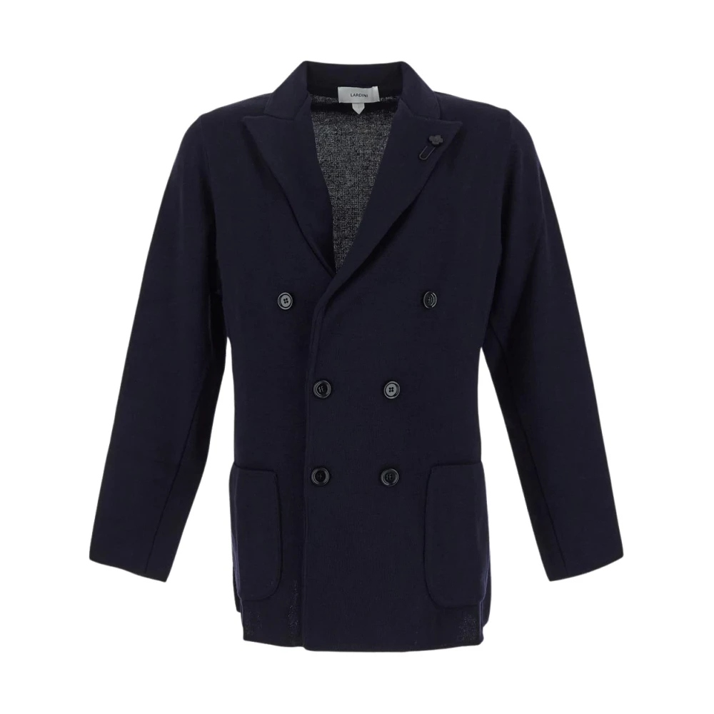 Lardini Dubbel-Breasted Gebreid Jack van Wol Blue Heren