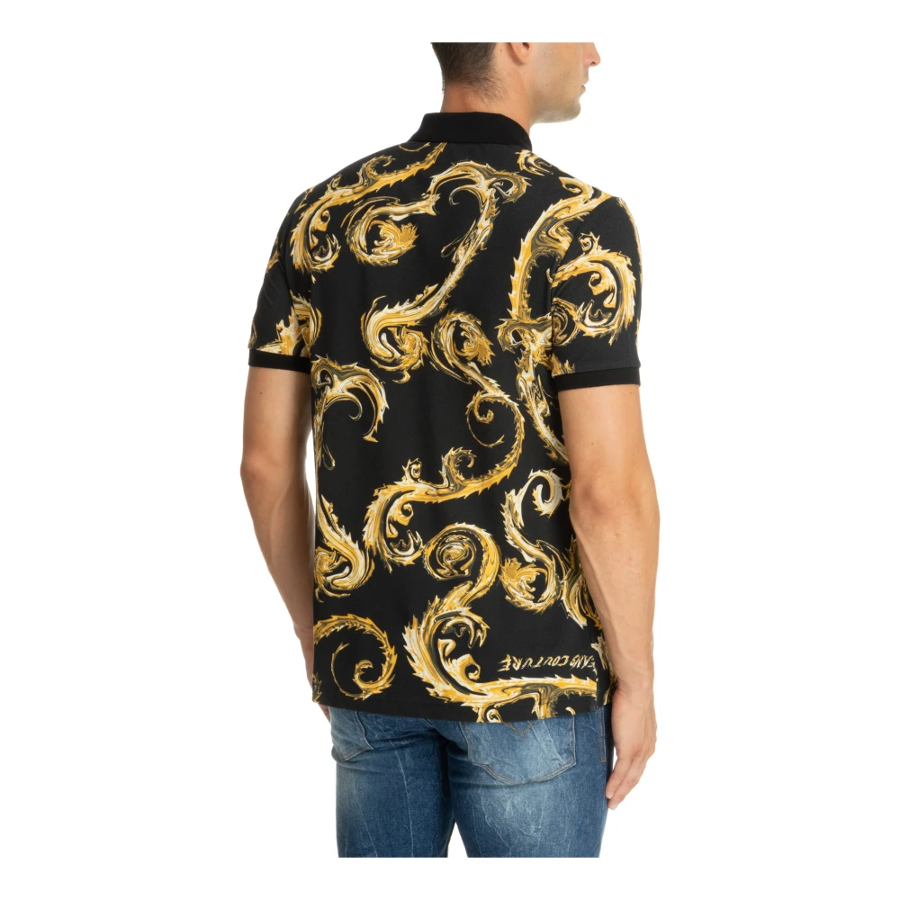 Versace Jeans Couture Abstract Multicolor Polo Shirt Logo Multicolor Heren