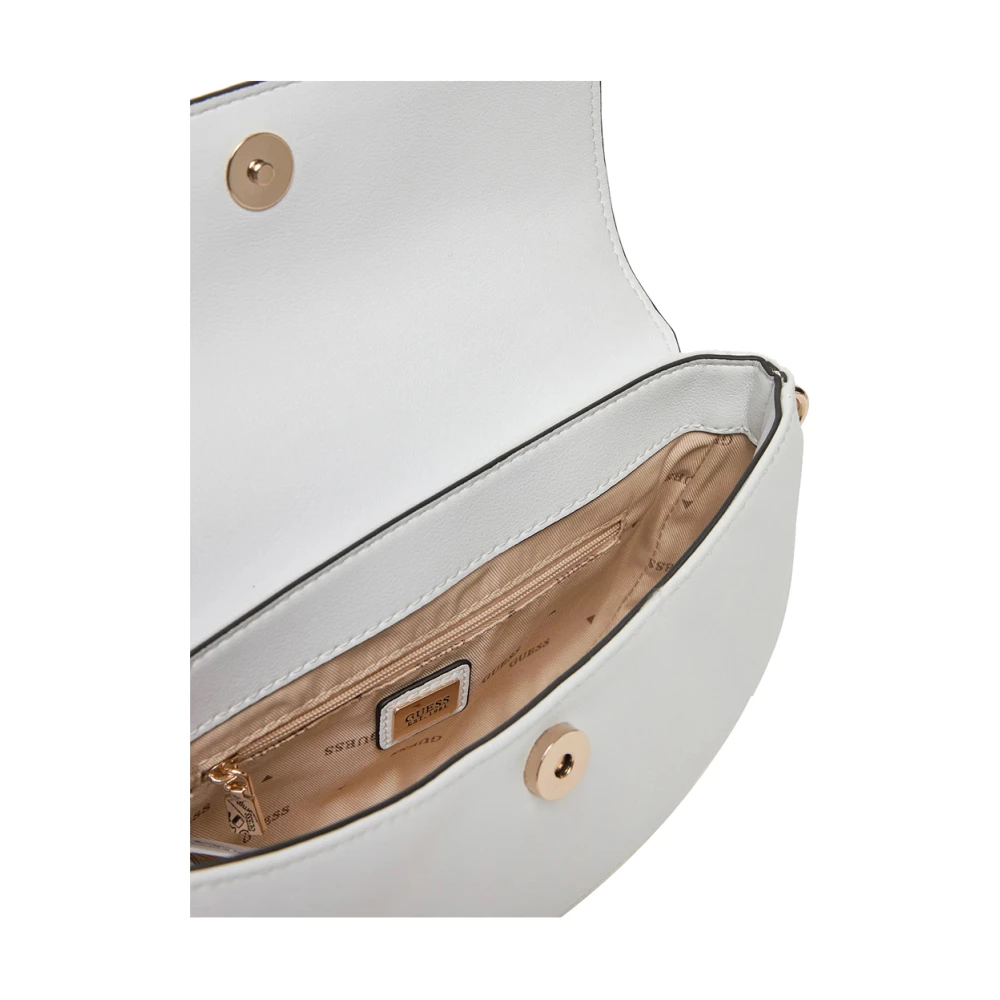 Guess Witte leren handtas met gouden details White Dames