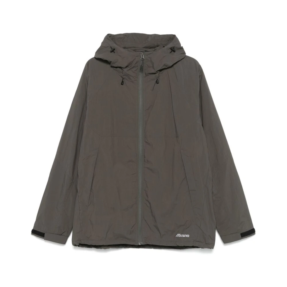 Mizuno Lichtgewicht waterafstotende hoodie Gray Heren