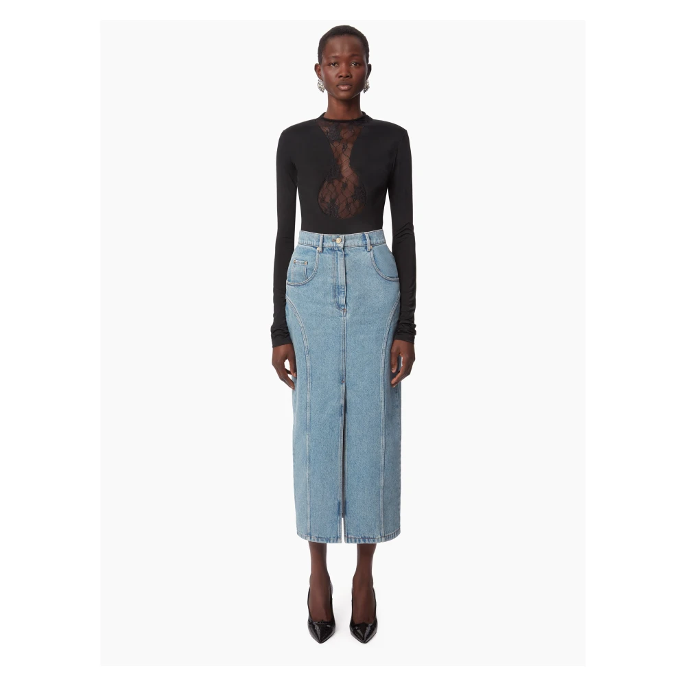 Nina Ricci Zwarte Kant Inzet Top Black Dames