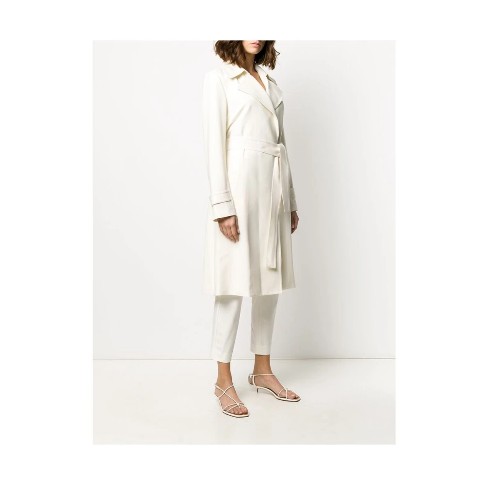 Theory Beige Geriemde Trenchcoat White Dames