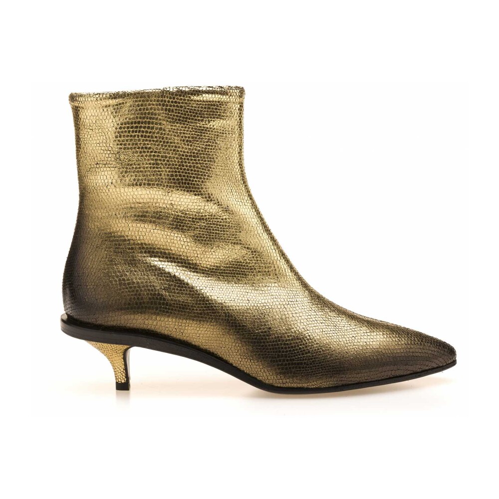 Botines de cuero dorado Dise o contempor neo DEL CARLO Botas