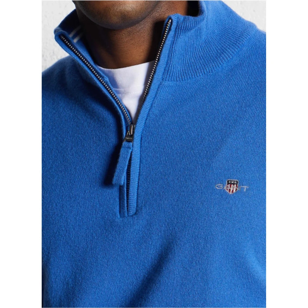 Gant Ultrafijne Wol Half-Zip Trui Blue Heren